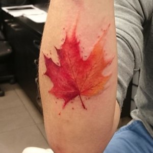 Leaf tattoo is excellent idea for any part of your body 1