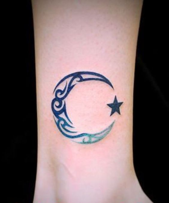 Magical stars with moon tattoos