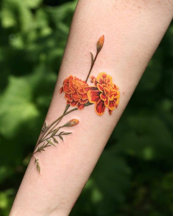 Sea Wolf Tattoo Company on Instagram some marigold brightness for this  snowy day made by jewelsidette  jewelstattoogmailcom