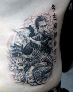 Open your fantasy with samurai dragon tattoo 5