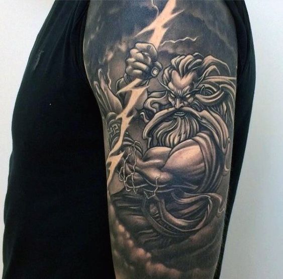 Planning to get a Zeus tattoo? The perfect choice is a tattoo of Zeus with lightning