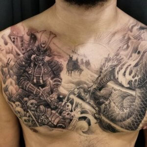 Samurai chest tattoos can be something special for you 3