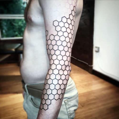 Secrets of perfect tattoo with geometric honeycomb tattoo for guys and girls