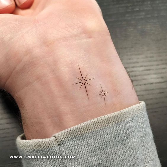 Small stars tattoo is perfect fit for any part of your body