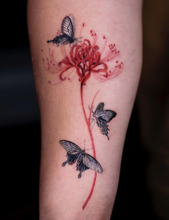 Spider Lily Tattoos History Meanings  Designs