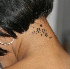 Stars neck tattoo can be priceless complement to your necklace 4
