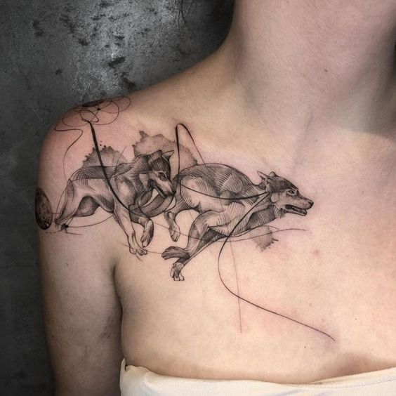 Running wolf by BecciES on DeviantArt  Wolf running Wolf tattoos Wolf  tattoo