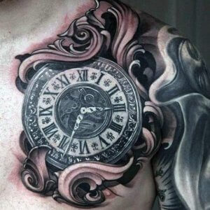 10 Best watch tattoos for your chest or shoulder 6