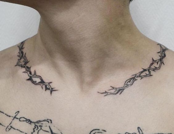 Discover 68 barbed wire collar bone tattoo latest  thtantai2