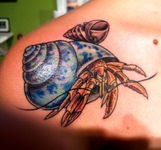 10 Mind blowing hermit crab tattoos for male of female 3