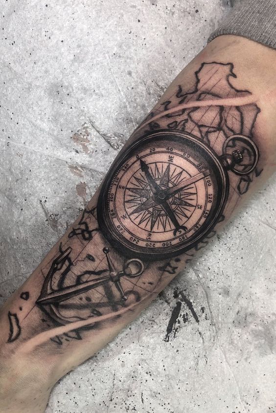 10 Perfect proposals of compass tattoo for men