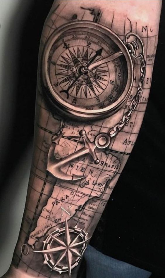 10 Perfect proposals of compass tattoo for men