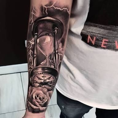 15 Unique forearm hourglass tattoo images