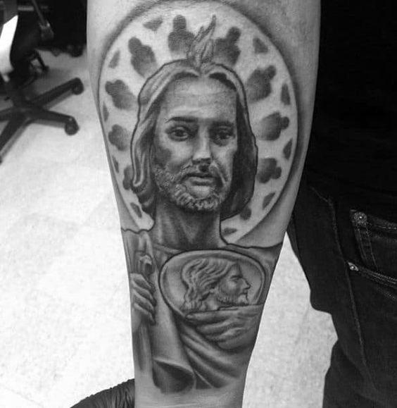 Luis Leal on Instagram San Judas Forearm tattoo of Saint Jude   Message for appointment   Booking March and April  Tattoo  SanJudasTattoo Sanjudas