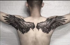 Angel wings tattoos on back are really trendy 2