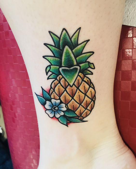 Be more beautiful with traditional pineapple tattoo