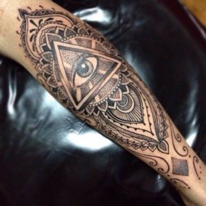 Discover Eye of Providence mandala tattoo with these examples 2