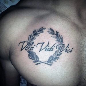 Fabulous Veni vidi vici chest tattoos 4