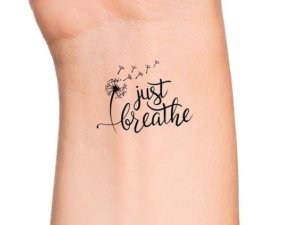 For astonishing results wrist is excellent place for Just breathe tattoo 1