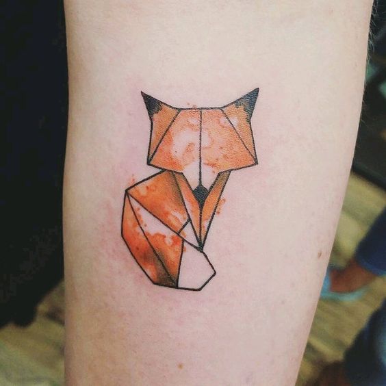 Geometric fox tattoos are these days very popular choice