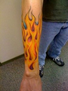 Gorgeous flame forearm tattoo designs you can try 4