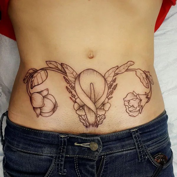 Here are some inspirational and interesting ideas for womb belly tattoos