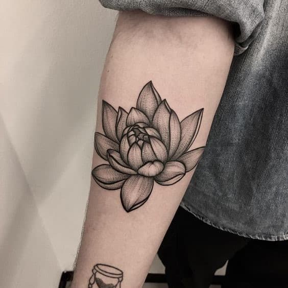Lotus forearm tattoo is not scary but makes you tempting for sure