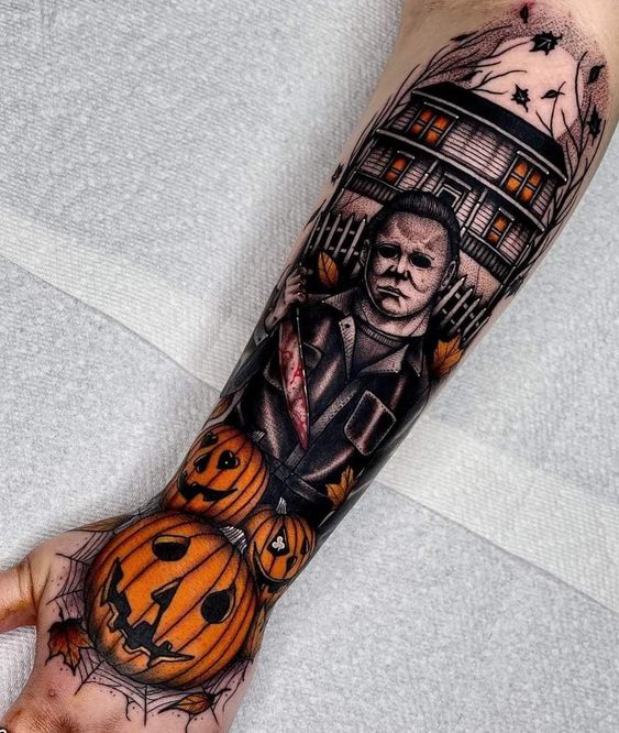 Matt Philbrick Tattoos  Michael Myers done for Panos horror sleeve one  more session should have this arm dusted Thanks bro    Made with  inkjecta waverlycolorco michealmyers halloween  Facebook