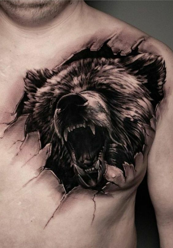 Bear chest tattoo  rTattooDesigns