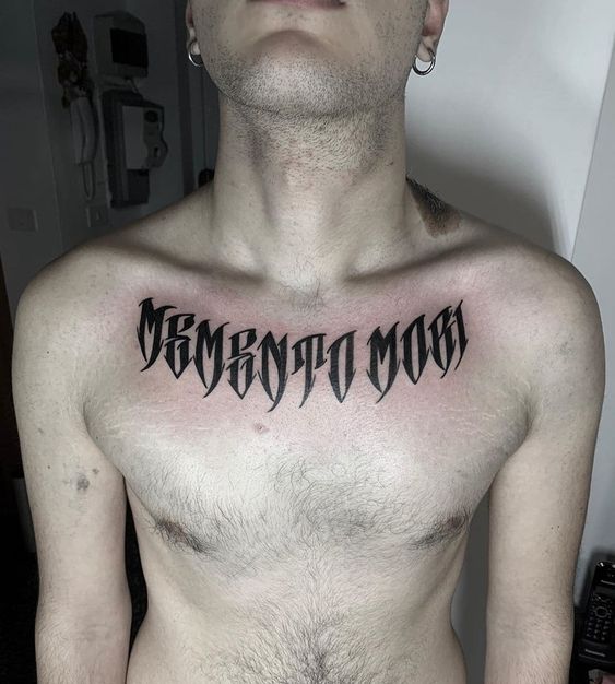 Lettering Chest Tattoos  Photos of Works By Pro Tattoo Artists at  theYoucom