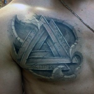 Mind blowing ideas of the Valknut tattoo symobl of ancient Germanic peoples 4