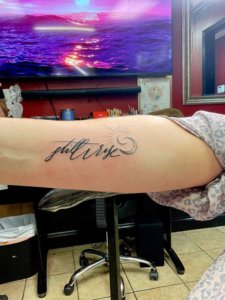 No mistake with Still I rise lettering tattoo 3
