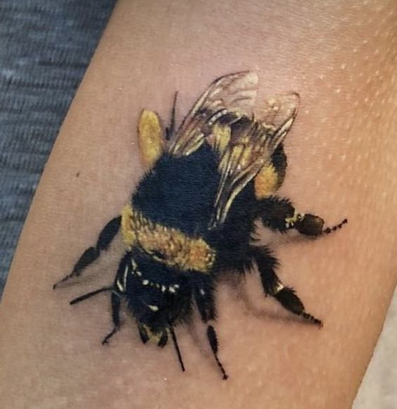 Micro Realistic Bumble Bee Tattoo  Bee tattoo Bumble bee tattoo Tattoos