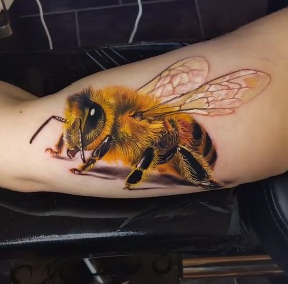 Realistic bee tattoos can be surprisingly special