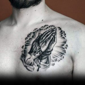 Some extraordinary ideas for praying hands on chest tattoos 5