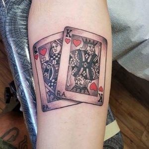 Unique suggestions for forearm king of hearts tattoo 2