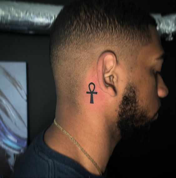 Eye of Horus  Ankh tattoo Behind ear tattoo Tattoos