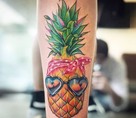 We don’t know if pineapple belongs to pizza, however pineapple tattoo is not mistake
