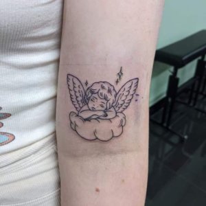 40 Captivating Cherubs Tattoo Design Ideas Spiritual Connection Powerful  Meanings  Saved Tattoo