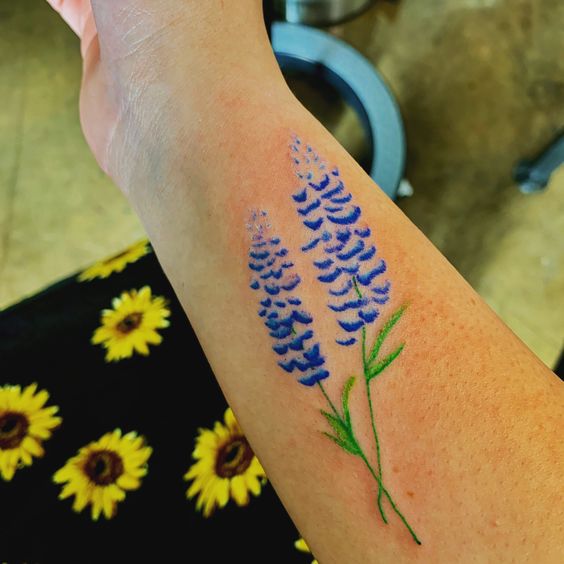 bluebonnet tattoo  Blue ink tattoos Purple tattoos Bluebonnet tattoo