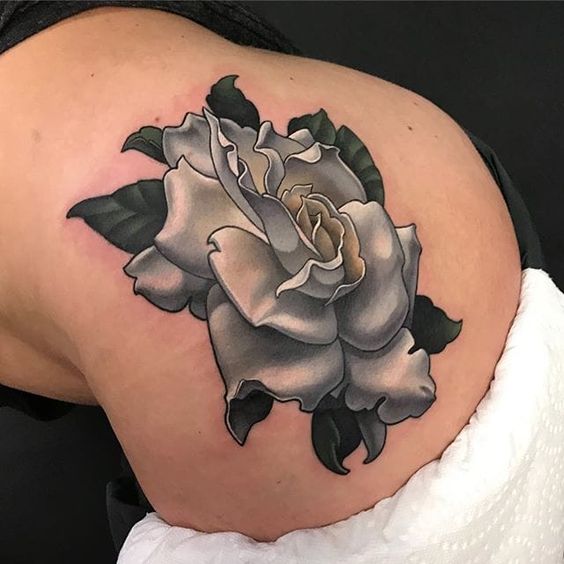 Gardenia and Ivy tattoo IN PROGRESS by Kelly Doty TattooNOW
