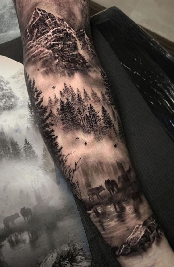 Men Forest Tattoos Sleeve Design  Forest Arm Tattoo Sleeve Design  Most  Attractive Forest Tattoos  YouTube
