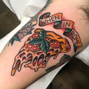 20 Best pizza tattoos for men and women 10
