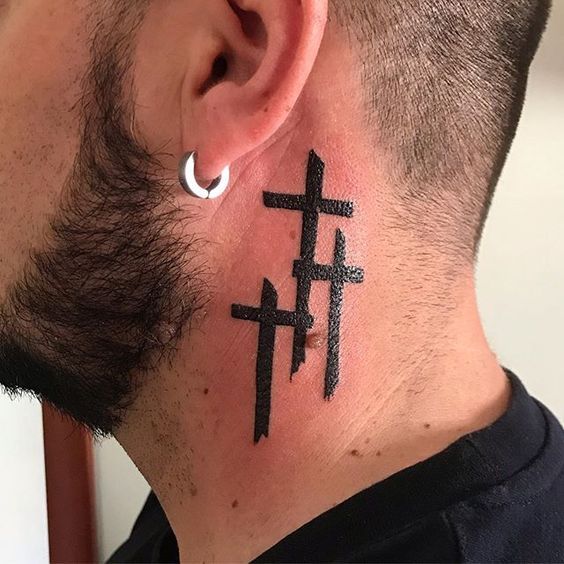 3 cross neck tattoos give adorable results. Check it yourself