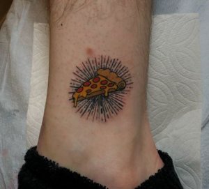 Are these minimalist pizza tattoos unusual 1