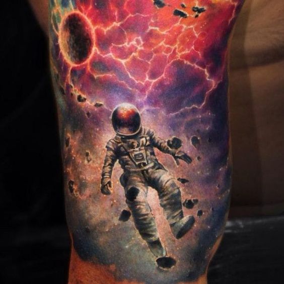 Combination of astronaut and galaxy tattoo suggestions
