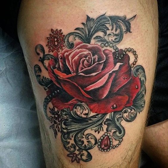 Filigree of the rose is gorgeous and so is filigree rose tattoo