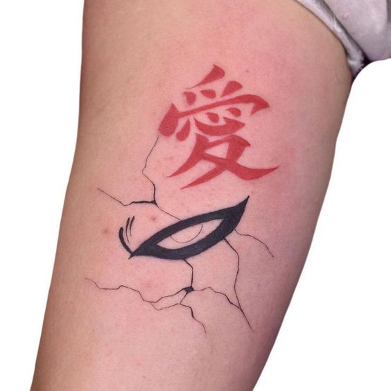 Gaara tattoo is Japanese symbol, kanji, which means love and is good idea for tattooing