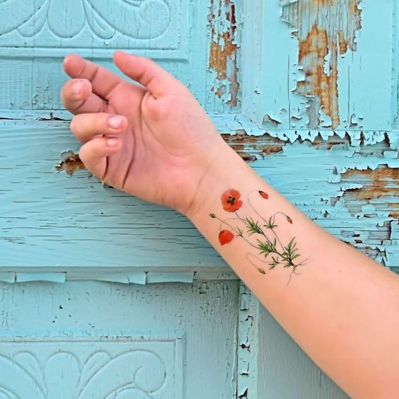 Buy Wholesale Golden Poppy Flower Temporary Tattoo by NatureTats   Handshake Marketplace