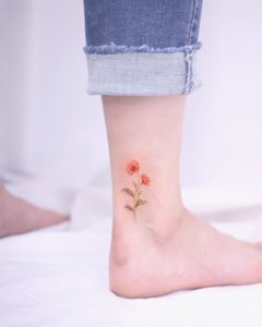 How look fascinating minimalist California poppy tattoos 3
